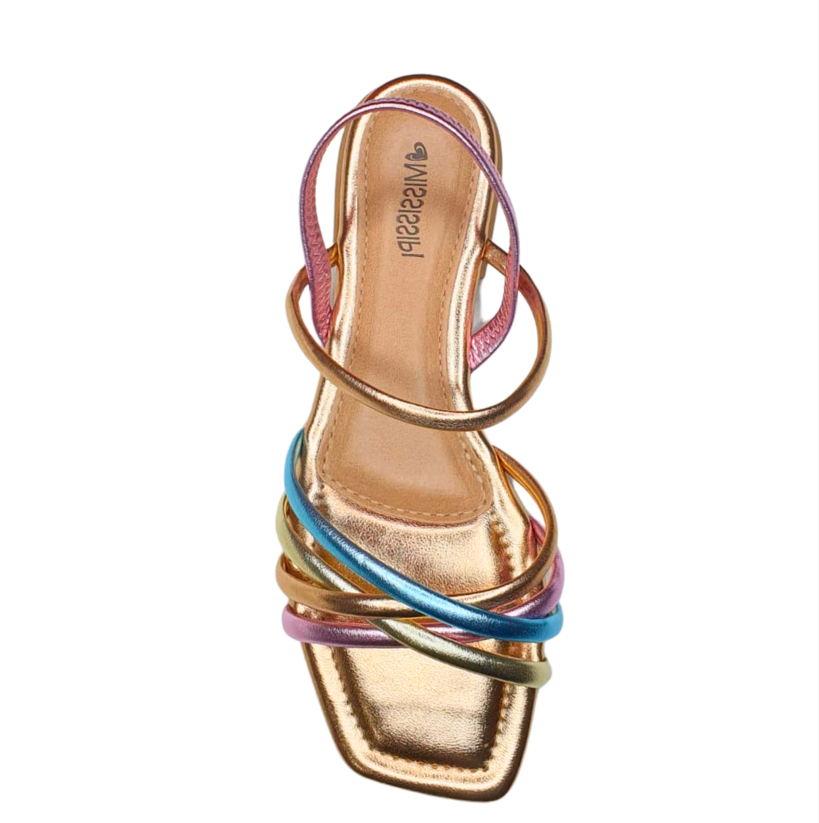 Square-Toe Metallic Color Flat - MI11