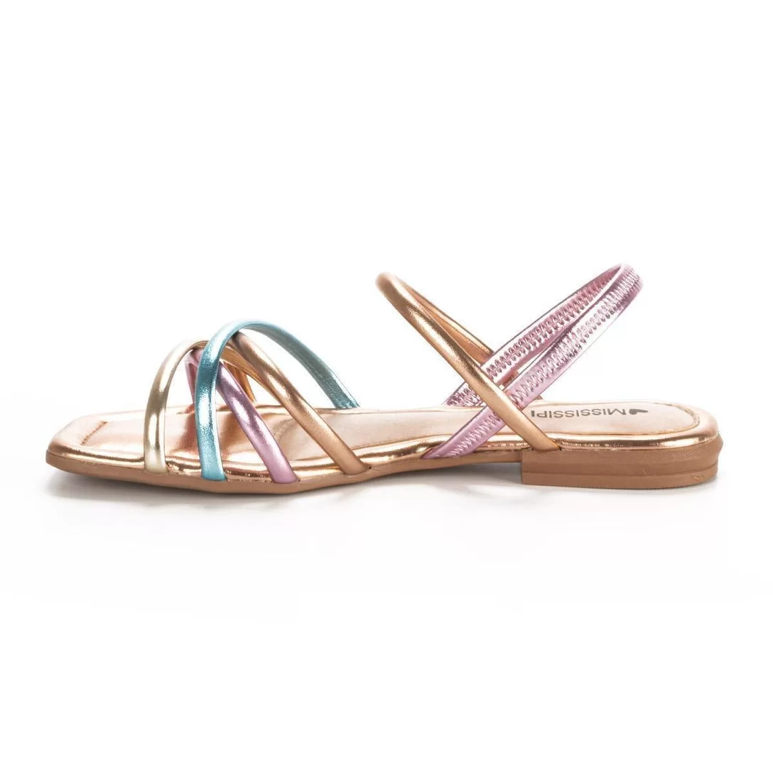 Square-Toe Metallic Color Flat - MI11