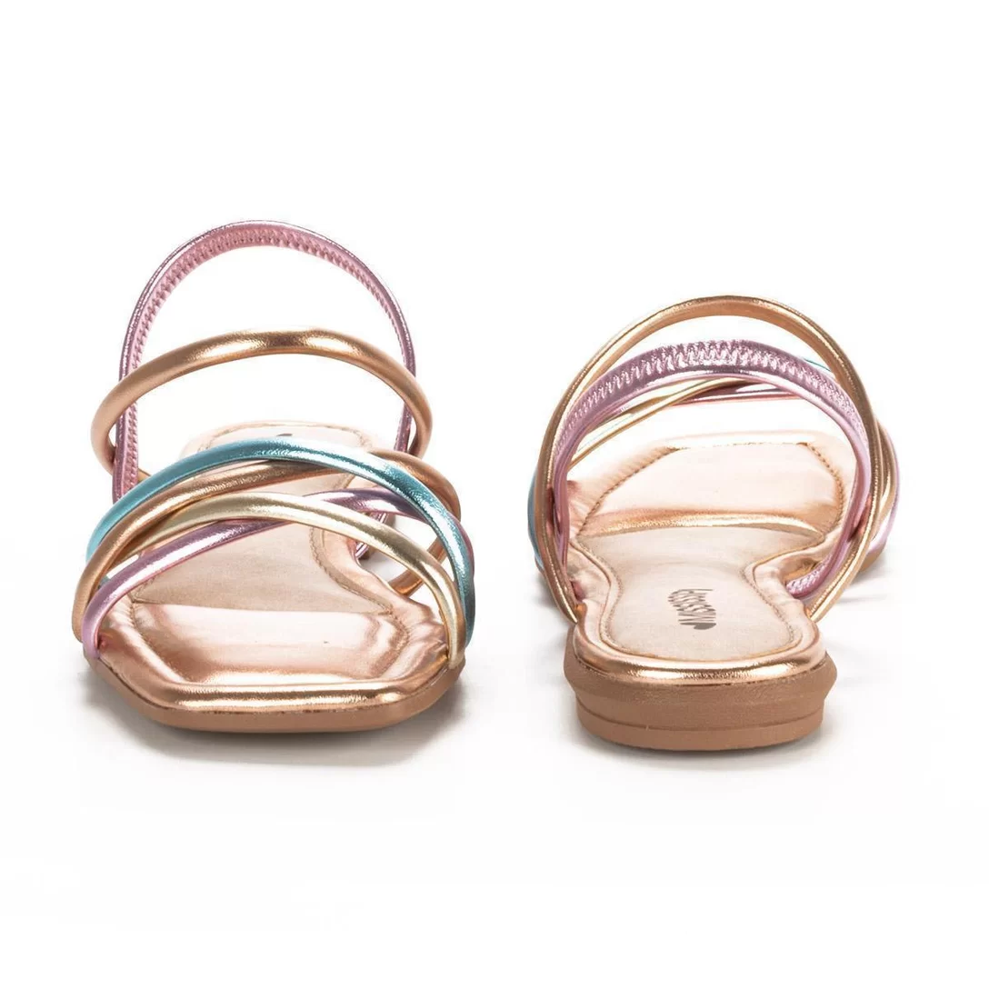 Square-Toe Metallic Color Flat - MI11