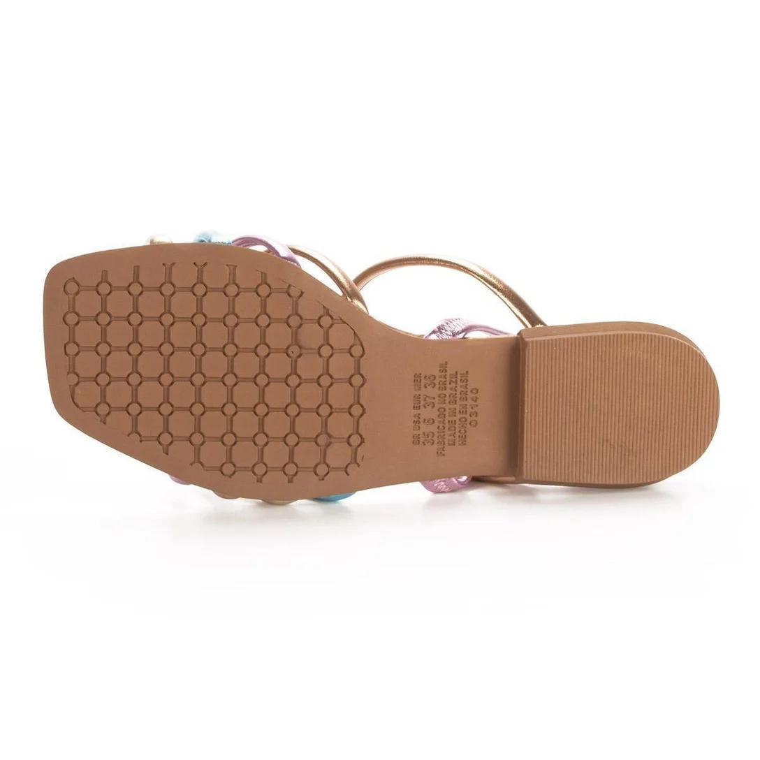 Square-Toe Metallic Color Flat - MI11