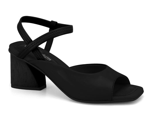 Chic Black Chunky Heel Sandal-MI48