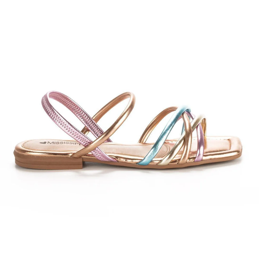 Square-Toe Metallic Color Flat - MI11