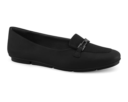 Mocassim Preto com Toque Metálico-MI57