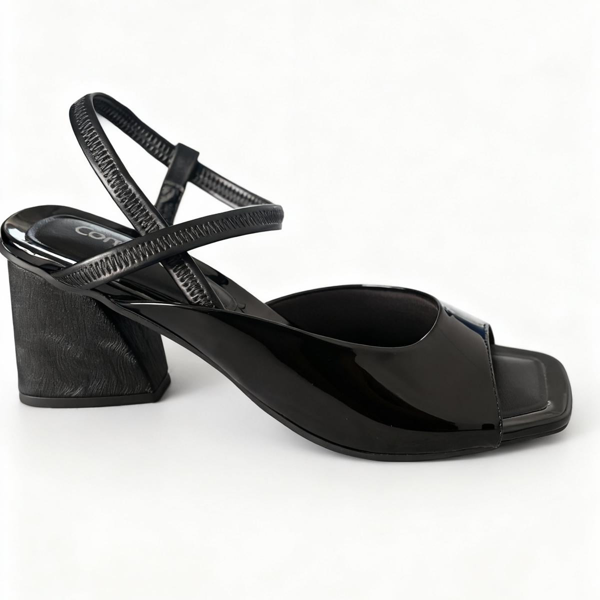 Chic Black Chunky Heel Sandal-MI48