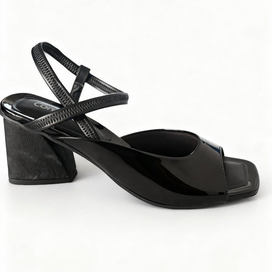 Chic Black Chunky Heel Sandal-MI48