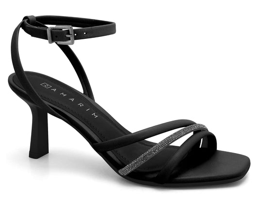 Glamorous Black High Heel Sandal-MI51