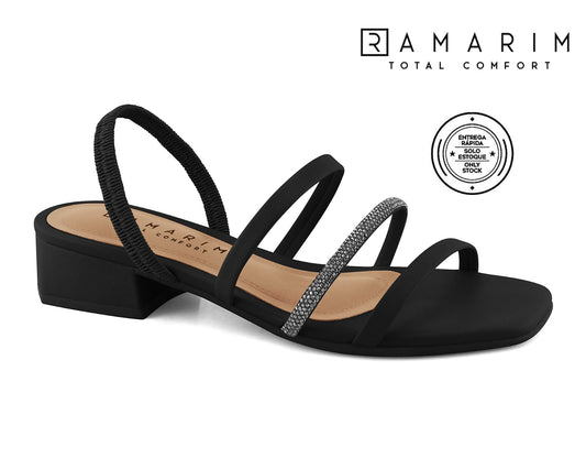 Glamorous Black Strass Sandal-MI52